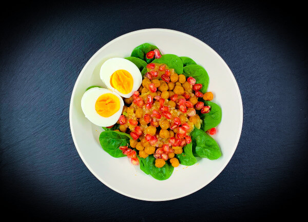receta de ensalada de garbanzos tostados y granada